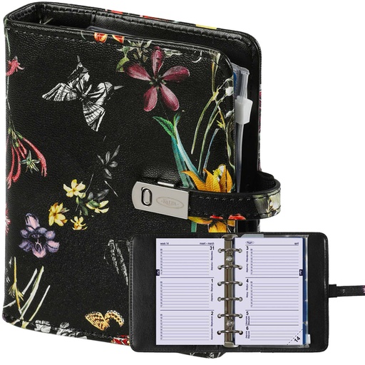[1405053] Organizer Kalpa Pocket inclusief agenda 2025-2026 7dagen/2pagina's bloemenzee zwart