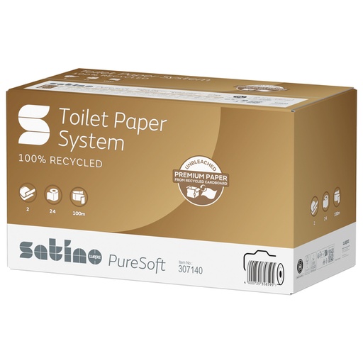 [1437212] Toiletpapier Satino JT3 PureSoft systeemrol 2-laags 100m naturel 307140