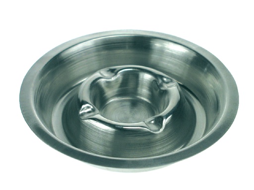 [393080] Asbak metaal verchroomd 170mm RVS stapelbaar