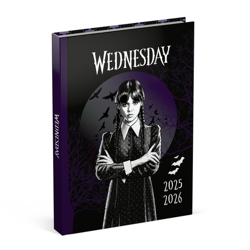 [1435734] Schoolagenda 25-26 Lannoo Wednesday 1dag/1pagina met inserts zwart