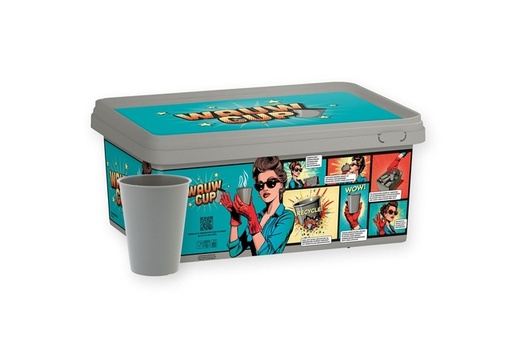 [1437498] Koffiebeker IEZZY 180ml herbruikbaar Wauw 150 stuks grijs