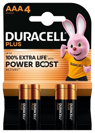 [1437544] Batterij Duracell Plus Powerboost 4x AAA