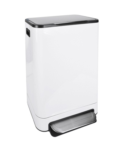 [1437566] Afvalbak Desq pedaalemmer 40 liter RVS wit