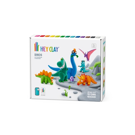 [1437228] Klei Hey Clay dinos set à 15 delen