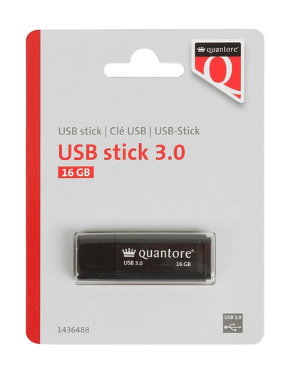 [1436488] USB-stick Quantore 16GB 3.0 zwart