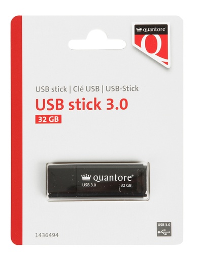 [1436494] USB stick 3.0 Quantore USB-A 32GB zwart