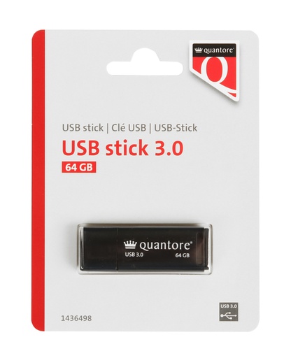 [1436498] USB-stick Quantore 64GB 3.0 zwart
