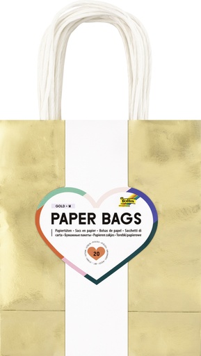 [1435698] Cadeautas Folia goud kraft 24x31x12cm 20 stuks