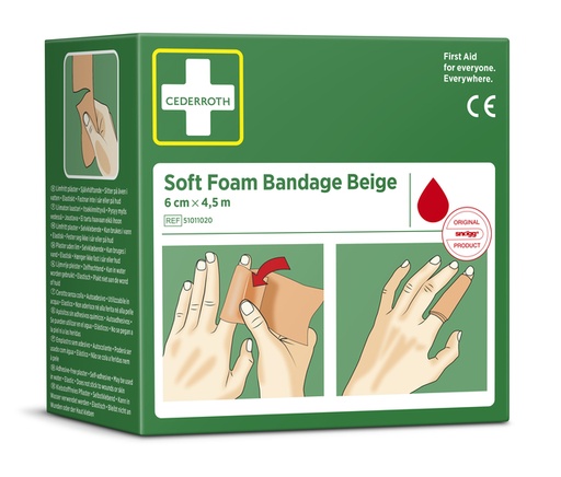 [1437986] Bandage Cederroth Soft Foam 6cmx4,5m beige