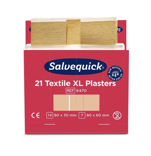 [1437977] Pleisters Salvequick textiel extra groot 6x 21 stuks