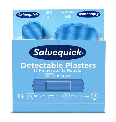 [1437978] Pleisters Salvequick blauw detectabel mix 6x 30 stuks