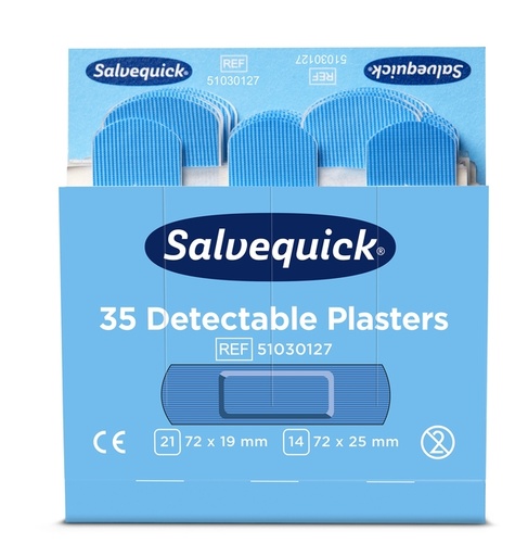 [1437980] Pleisters Salvequick blauw detectabel refill 6x 35 stuks