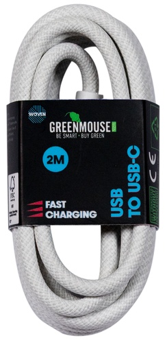 [1438092] Kabel Green Mouse USB-A to USB-C data Woven - 2m