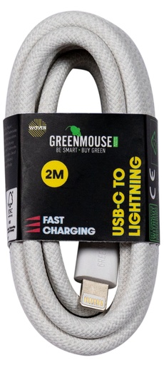 [1438097] Kabel Green Mouse USB-C to Lightning data Woven - 2m