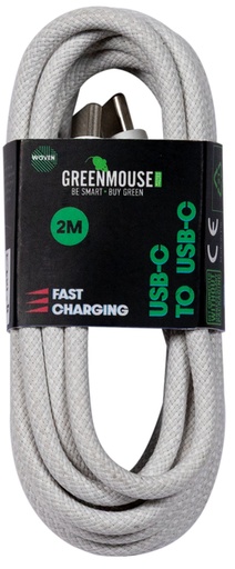 [1438102] Kabel Green Mouse USB-C to USB-C data Woven 2m
