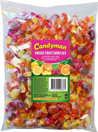 [1438167] Zuurtjes Candyman frisse fruit zak 1 kilogram