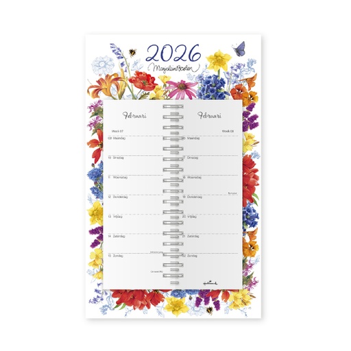 [1435748] Kalender 2026 Marjolein Bastin Bloemen Schild 7dagen/1pagina