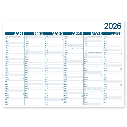 [1436595] 6-Maandkalender 2027 INNI Groot Memento 430x320mm