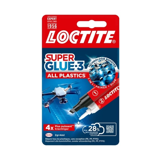 [1438741] Secondenlijm Loctite All Plastic 2gram + 4 ml