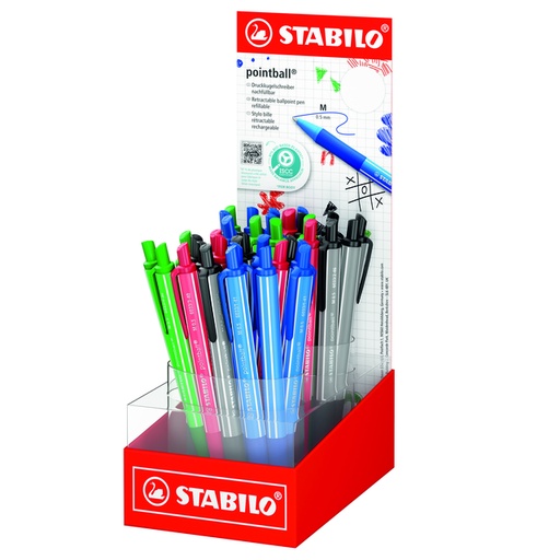 [1439198] Balpen STABILO pointball colorful medium assorti