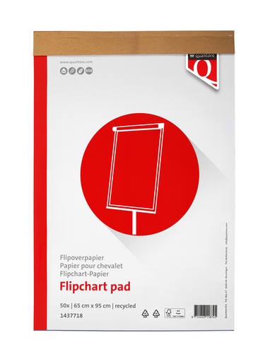[1437718] Flipoverpapier Quantore 65x95cm 50vel recycled ongevouwen