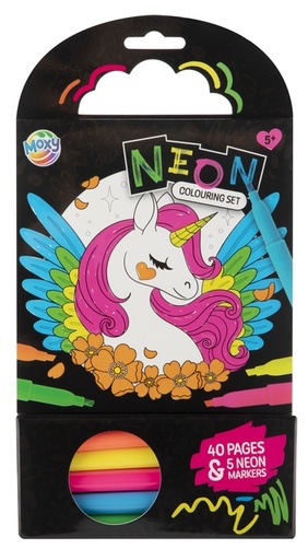 [1433436] Colouring Book 15x15 cm 40 sheets 5 neon markers