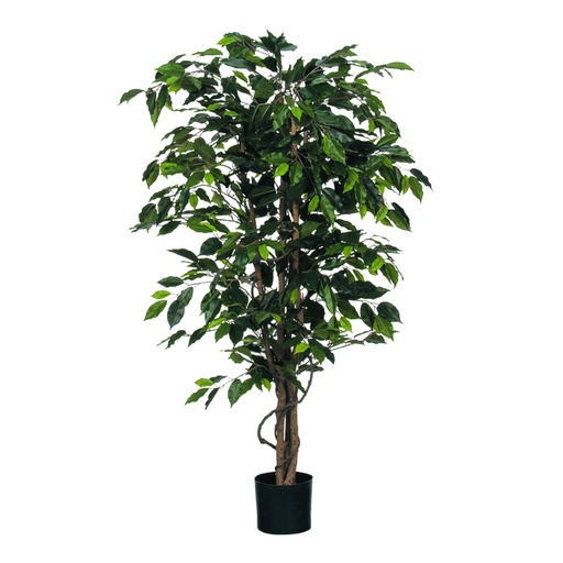 [1439304] Kunstplant Mica Ficus groen in plastic pot Ø85 150cm