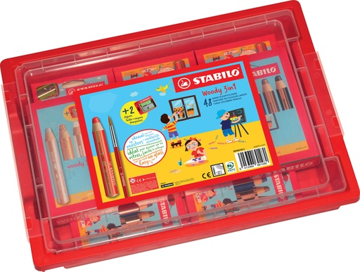 [1439313] Kleurpotloden STABILO 882 woody 3 in 1 incl 3 slijpers classpack 38st