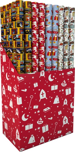 [1433552] Inpakpapier Sint 200x70cm assorti