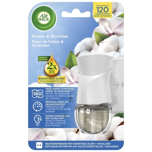 [1436675] Luchtverfrisser AirWick Electrical Soft Cotton Flower Starter Kit 19ml