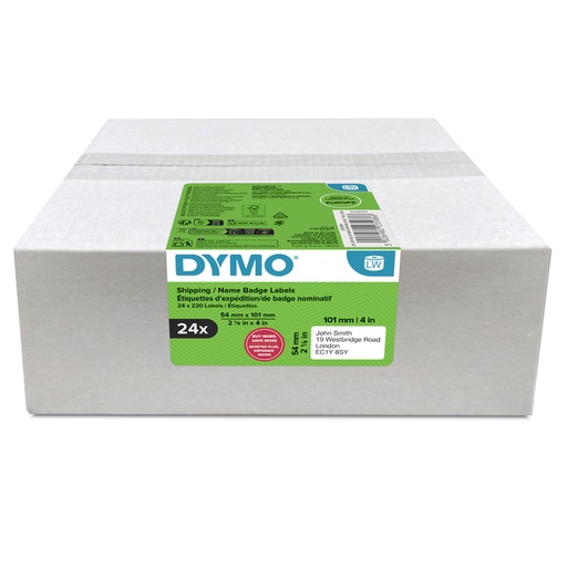 [1436681] Etiket Dymo LabelWriter naamkaart 54x101mm 24 rollen á 220 stuks wit