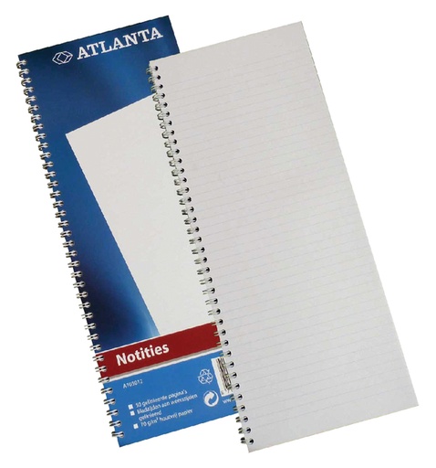 [022105] Notitieboek Djois Atlanta enkelvoudig 330x135mm 100 pagina's blauw