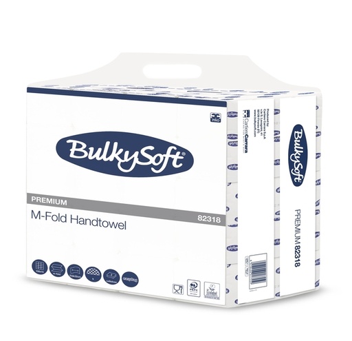 [1465986] Handdoek BulkySoft Premium m-vouw 2-laags 215x320mm 15x150 vel wit 82318