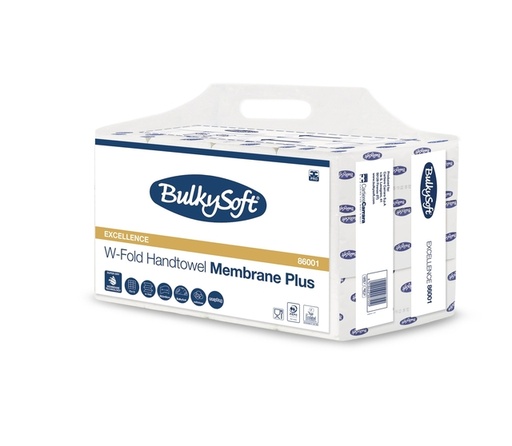[1465988] Handdoek BulkySoft Excellence w-vouw 3-laags 205x420mm 12x75 vel wit 86001