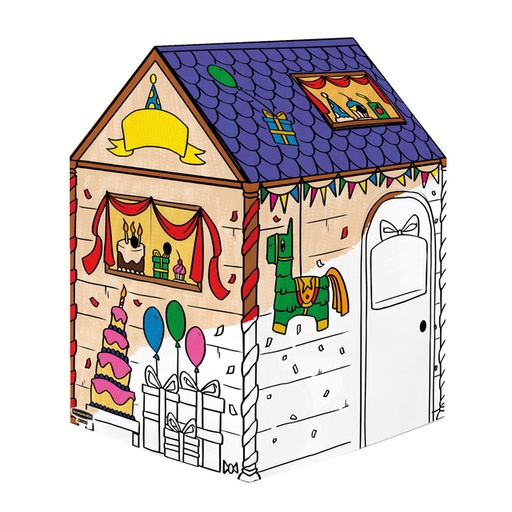 [1466319] Kartonnen speelhuis XL Verjaardag Bankers Box Play inkleurbaar
