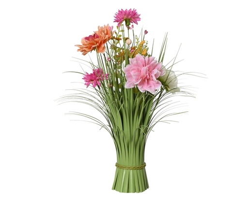 [1466255] Kunstgras Everlands met bloemen roze 40cm polyester