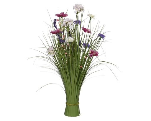[1466257] Kunstgras Everlands met bloemen assorti 70cm polyester