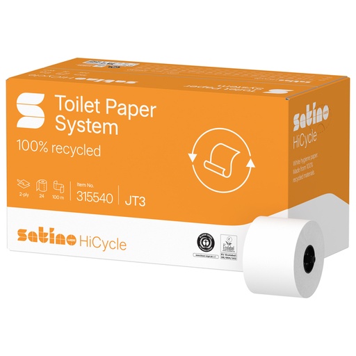 [1466387] Toiletpapier Satino JT3 HiCycle systeemrol 2-laags 24x100m wit 315540