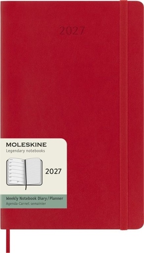 [1466047] Agenda 2027 Moleskine 12M Planner Weekly 7dagen/1pagina large sc scarlet red