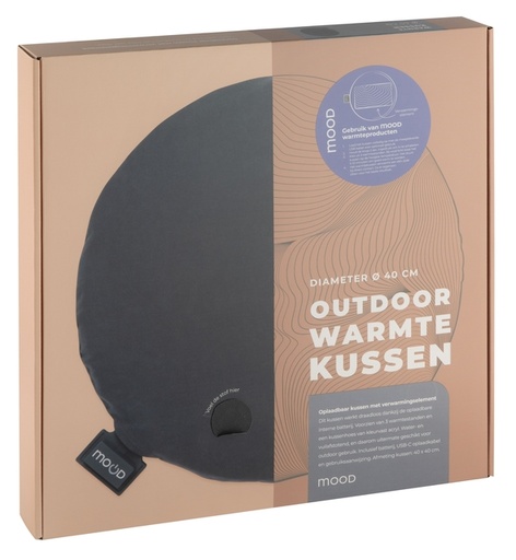 [1467621] Warmtekussen Mood outdoor rond 40cm grijs