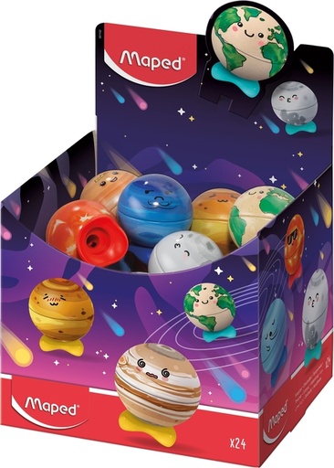 [1467941] Puntenslijper Maped Planet display à 24 stuks assorti