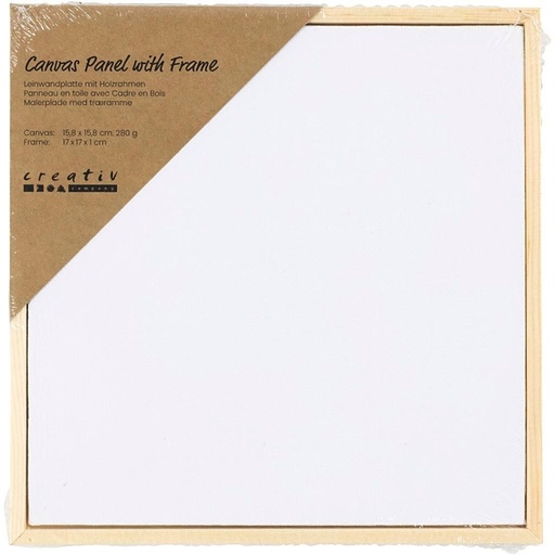 [1467900] Canvaspaneel Creativ Company met lijst 158x158mm wit