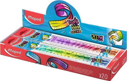 [1467945] Liniaal Maped Twist 'n Flex Decor Animals 20cm assorti display à 20st