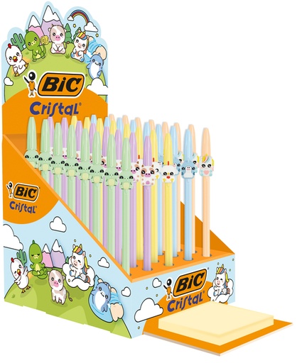 [1467183] Balpen Bic Cristal dierenfiguren assorti