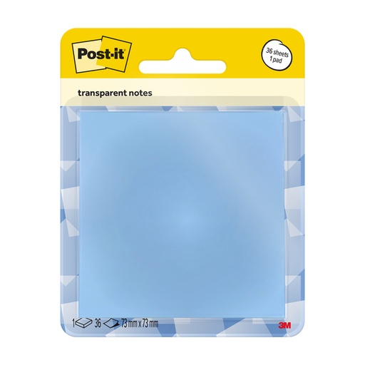 [1468615] Memoblok Post-it 3M 73x73mm Transparant blauw