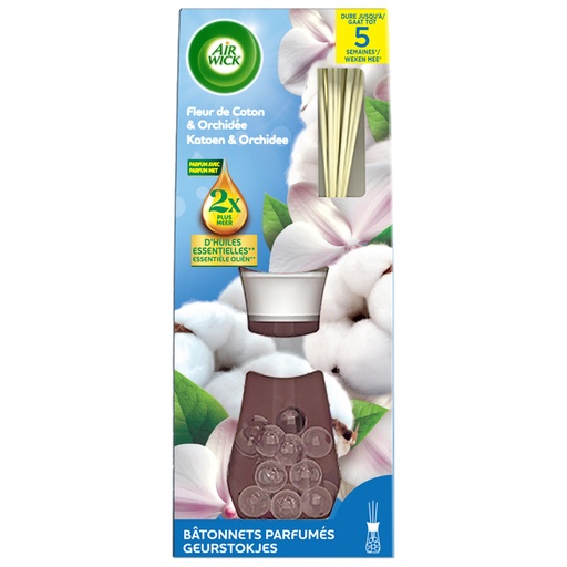 [1468066] Geurstokjes AirWick Essential Oil Katoen & Orchidee 25ml