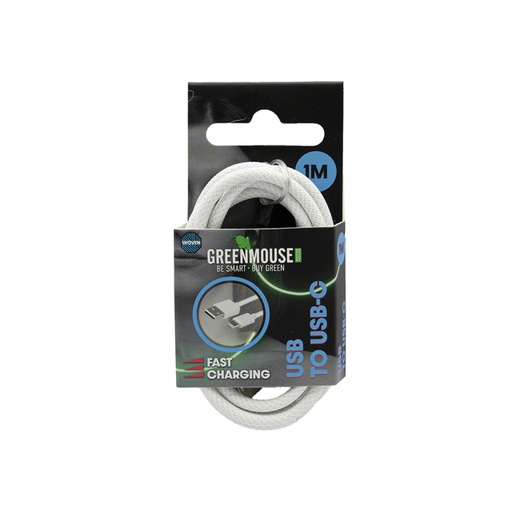 [1469484] Kabel Green Mouse USB-A to USB-C data Woven 1m blisterverpakking