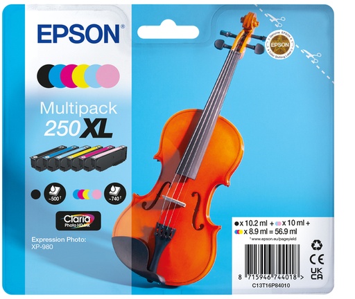 [1466290] Inktcartridge Epson 250XL T16P84 zwart + 5 kleuren