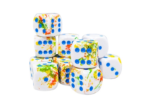 [1469215] Dobbelsteen Chessex Breezy/blue D6 16mm set à 12 stuks