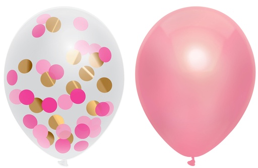 [1465887] Ballon Haza prinses pink Ø30cm 6 stuks